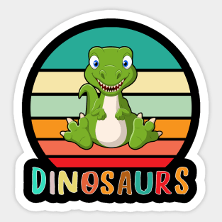 Vintage Retro Dinosaurs Sticker